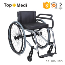 Fauteuil roulant de sport d&#39;escrime à cadre ferme en aluminium